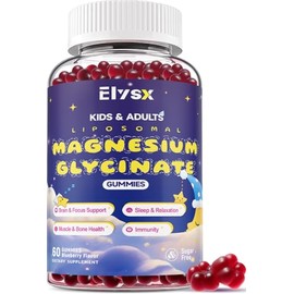 Liposomal Magnesium Bisglycinate 400mg Gummies for Kids & Adults, Chewable Magnesium Bisglycinate Supplement with Theanine, B6, Vitamins & Zinc, for Z