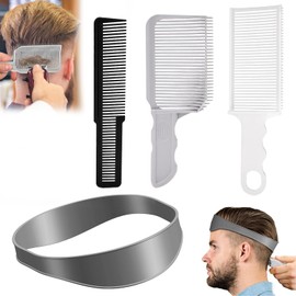 Set di 4 Pezzi Pettine Tagliacapelli,Pettine per Sfumature Capelli Uomo,Pettine Sfumatura Capelli Uomo,Sfumatura Capelli Uomo,Portatile Pettine per Taglio,per Barbieri O A Casa
