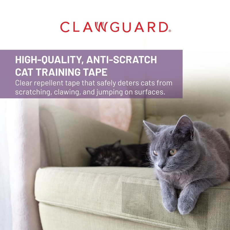 CLAWGUARD Cat Training Tape Strips – 20 Pre-Cut Double-Sided Anti