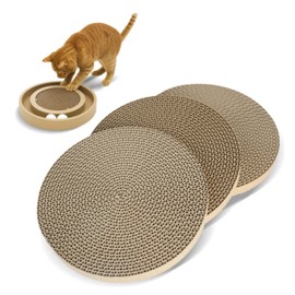 Best Pet Supplies Cat Scratcher Replacement Pads - Cardboard Cat Scratcher Pad, Relieves Stress, Supports Pet Behaviors, 3 Count