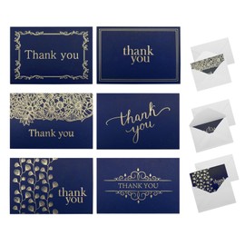 36 Pack Cards with Envelopes, Navy Blue Thank You Cards, 4" x 6" Classy Card for Business, Baby Shower, Wedding, Small Business, Graduation, Bridal Shower