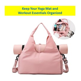OYSTERBOY Yoga Mat Tote Bag Carrier with Independent Shoes Compartment for Pilates Gym Workout Beach Travel (Pink)