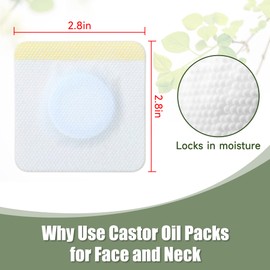 10Pcs Disposable Castor Oil Pack Wrap, Castor Oil in Belly Button Packs, Highly Absorbent Self-Adhesive Wrap Organic Cotton, No Wash, Easy to Use, Anti-Seepage(Oil Not Included)