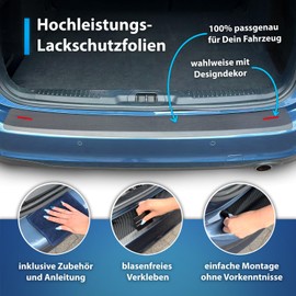 ValueShield Boot Sill Protector Suitable for VW Touran 2 (5T) 2015-2024 (5-Door, Minivan): High-Performance Film, Paint Protection Film & Scratch Protection for Boot, Bumper, Sill | Transparent