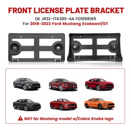 RED WOLF Front License Plate Bracket Fit for 2018-2023 Ford Mustang Replace OE JR3Z-17A385-AA, FO1068169 Car Bumper License Plate Holder Tag w/Mounting Screws Washer