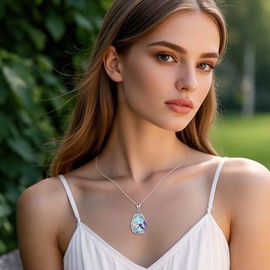 YFN Hummingbird Necklace 925 Sterling Silver Larimar Bird Pendant Necklace Hummingbird Jewellery for Women Girls Hummingbird Gifts for Mom Daughter