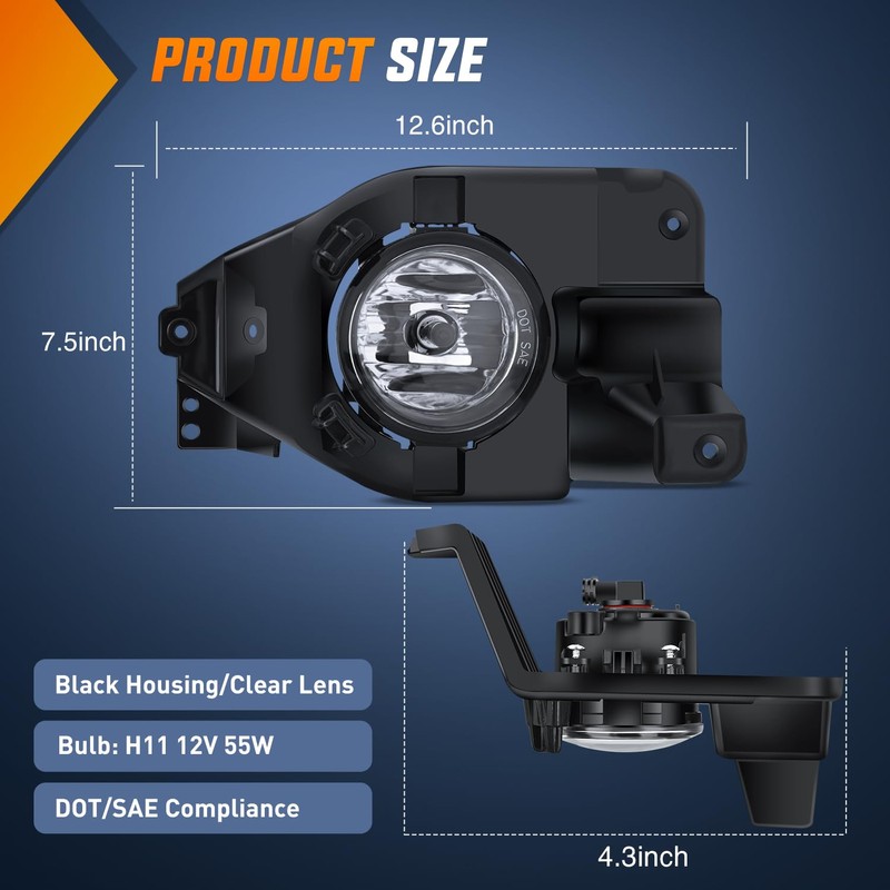 Nilight Fog Lights Assembly Compatible with 2013 2014 2015 Ford