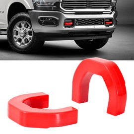 BESTZHEYU 2PCS Red Front Tow Hooks Covers Compatible with RAM 1500 Accessories 2019-2024 Red (Not Fit for RAM 1500 Classic,Warlock,RAM 2500,RAM 3500