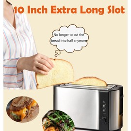 Toaster 4 Slice, 10 Inch Long Slot 2 Slice Toasters