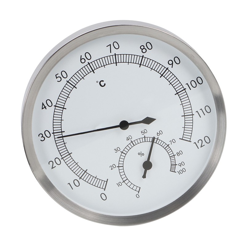 2 In-1 Stainless Steel Steam Room Sauna Room Thermometer Hygrometer