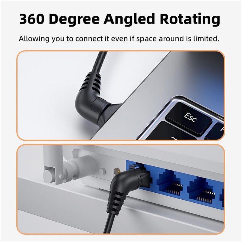 xiwai RJ45 8P8C 1000Mbps Male to Male Network 360 Degrees