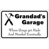 Grandad's Garage Sign Novelty Gift Garage Workshop Fathers Day Present