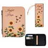 TWINKLEMON Bible Cover Case with Tabs and Bookmark, Leather Sunflowers