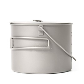 TOAKS Titanium Pot with Bail Handle, Outdoor Hanging Camping Cookware Easy to Carry (1300ml)