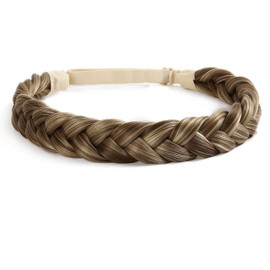STHEJFB Braid headband 3 Strands Synthetic Braided Headband Classic Chunky Elastic headband Women Girl Bohemian Trendy Hair Braid 65g (-strand braids F)
