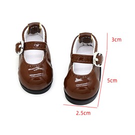 niannyyhouse 20cm Plush Doll High Heels Leather Shoes Length 5cm Doll Accessories Black