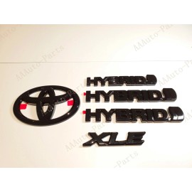 AUTO 5PCS DOOR & REAR GLOSS BLACK EMBLEM OVERLAY Fit 2021 TOYOTA SIENNA XLE HYBRID