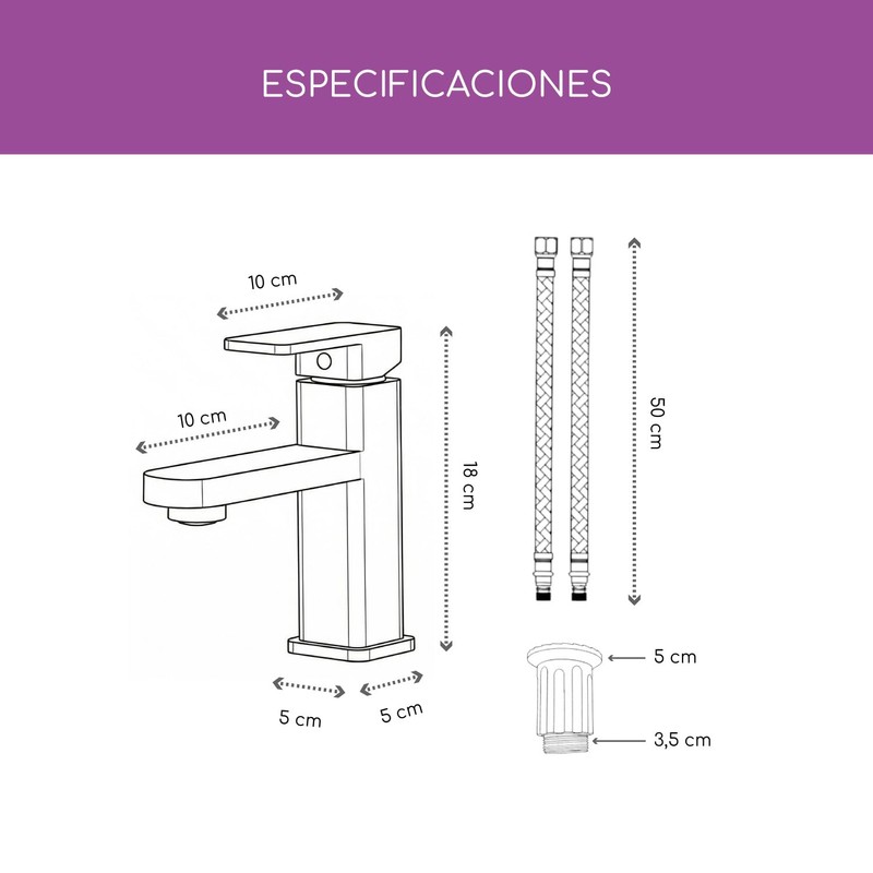 Grifo Monocomando para Lavabo de Baño Línea Akashi – Mezcladora