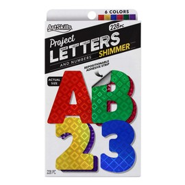 ArtSkills 2.5" Poster Letters and Numbers, A-Z and 0-9, Assorted, Holographic Colors, 228-Count (PA-1444)