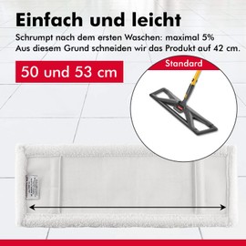 Thometzki Microfibre Mop 50 cm White Replacement for Mop Folding Holder Mop Cover for Sealing Cleaning Flooring such as Laminate Floorboards, Tile Feudel, Floor Mop Replacement Cover (1)