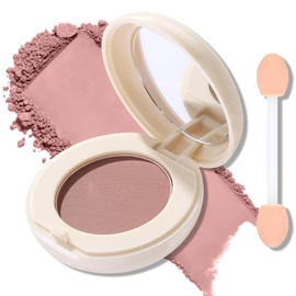 Wugbc Mist Rose Matte Eyeshadow Palette, Single Neutral Eye Shadow Palette Makeup Velvet Smooth Pressed Powder Lightweight Blendable Eyeshadow for Women Daily Natural Eyes Travel-Friendly