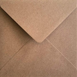 6.5" x 6.5" Kraft Fleck Envelopes. Recycled Rustic Square Envelope Natural Brown. Suitable for Greetings Cards, Birthday, Christmas, Office/Business, Invitations, Discs and Everyday use. Pack of 50
