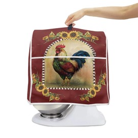 Upetstory Chicken Rooster Kitchen Aid Mixer Covers for Stand Mixer 4.5-5 Quart Tilt Head Mixer Covers Toaster Cover Coff Maker Case Bread Machine Dust Covers with Pocjet Organzier Bag