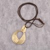 GelConnie Chunky Leather Necklace Women Bohemian Adjustable Black String Gold