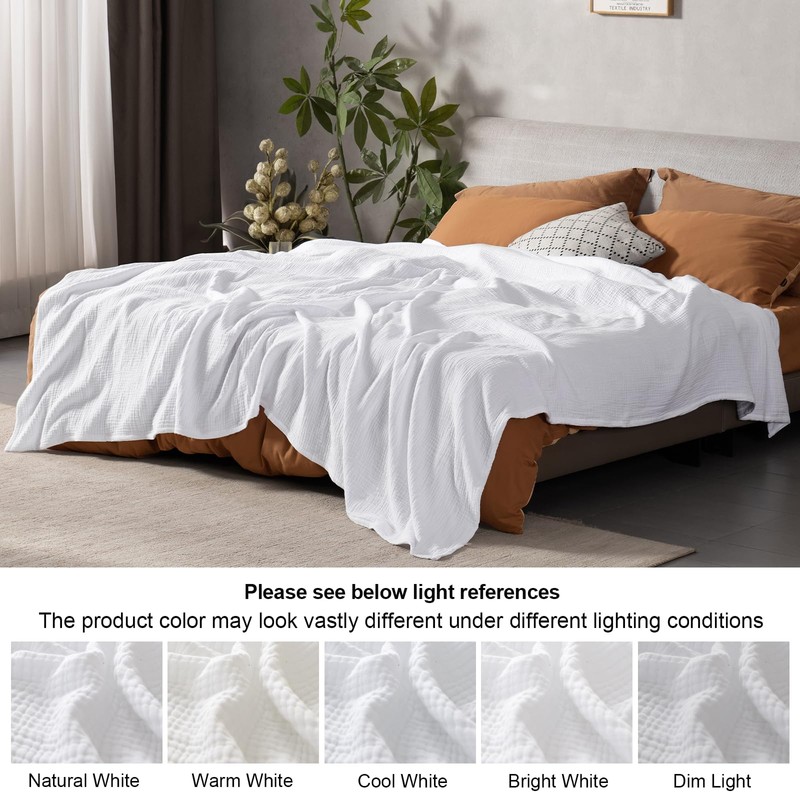PHF 100% Cotton Muslin Blanket 220 x 240 cm, 4-Layer