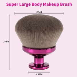 Brocha Kabuki Extragrande para Autobronceador, Maquillaje de Piernas Y Mezcla de Bronceador. Brocha Kabuki de Cabeza Redonda de 9,1 Cm de Ancho con Cerdas Sintéticas Suaves para Una Aplicación