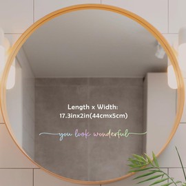 You Look Wonderful Mirror Decal Vinyl Decal, Bathroom Wall Decals, Mirror Sticker for Girls, Positive Affirmation Decal for Girls Room Bedroom, 17.3X 2 inch (Vinyl Decal Without Mirror)