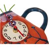 Enesco P9014 Wall Clock Teapot Red 42 cm with Flowers