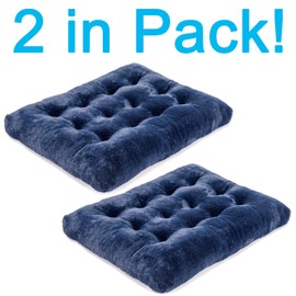MOIRIG 2 Pack Washable Dog Bed, Deluxe Plush Dog Crate Beds with Anti-Slip, Comfy Kennel Pad Pet Sleeping Mat for Large, Medium and Small Dogs (2 Pack x Navy, 23.0" L x 18.0" W x 3.0" Th)