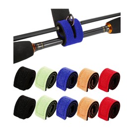 KGDUYC Pack of 10 fishing rod belts, rod bands, fishing accessories, fishing rod straps, elastic Velcro fastener, used for tying fishing rods, cable ties, badminton rows, etc
