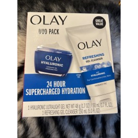 Olay Regenerist Hyaluronic + Refreshing Gel Cleanser Duo Pack New