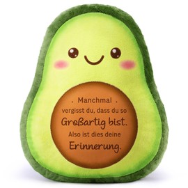Juratar Gift for Women, Cute Avocado Decorative Cushion, Birthday Gift for Women, Mutmach Gift Idea for Girlfriend, Colleague, Sister, Daughter, Mum, Positive Avocado Gift