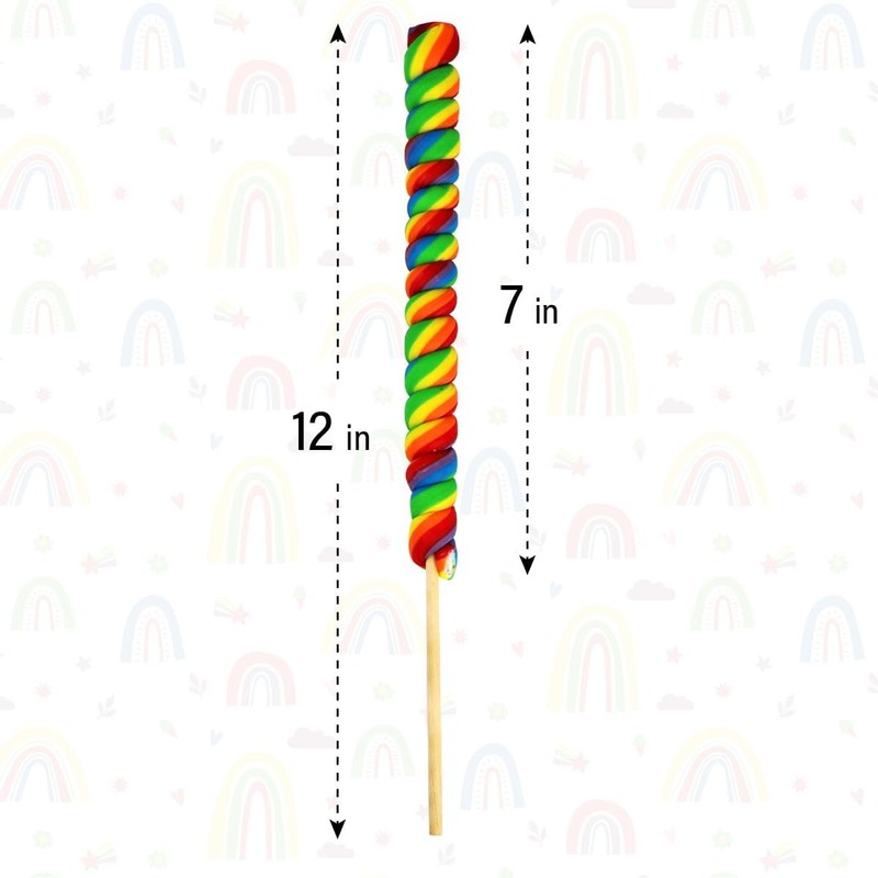3 Jumbo Rainbow Twisty Lollipops 12" Inch Individually Wrapped, Mixed