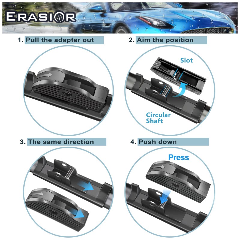 Erasior Window Wiper Blades Fit For MINI Cooper Countryman 17-2018