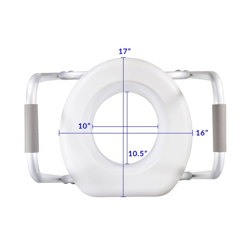 PCP Raised Toilet Seat and Safety Frame, Pre-Assembled Tool Free,