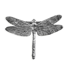 Ladycrow Scarf Ring Clip Pewter Thistle Celtic Knot Dragonfly Frog on Leaf Brooch Round and Grey for Women Clothing Present Accessory Scotland Gift (S M) (Dragonfly)