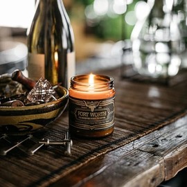 Jackson Vaughn Scented Texas Candle | Aromatherapy Long Lasting Candles Luxury Home Fragrance Decor Gifts Hand Poured Soy Wax Blend Notes of Leather, Perennial Blossoms 40 Hour Burn 9oz (Fort Worth)