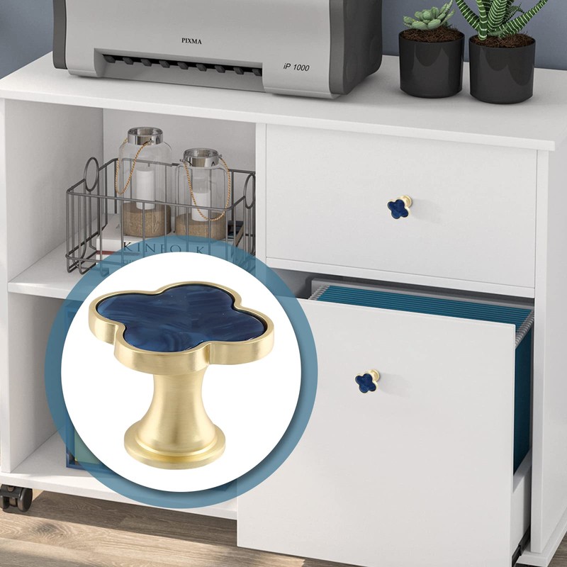 Cionyce 12 Pack Clover Cabinet Knobs Zinc Alloy Single Hole