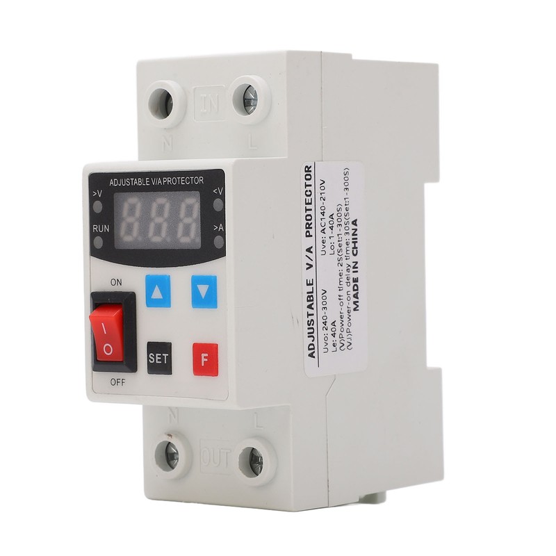 Over Under Voltage Protective Device Adjustable Auto Reset Protector 240V‑300V