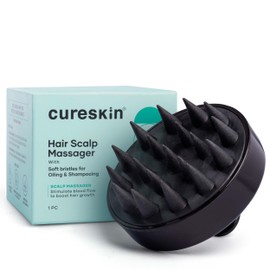 Cureskin Head Massager | Hair Massager for Hair Growth & Anti-Dandruff | Super Soft Bristles, Exfoliating, Cordless