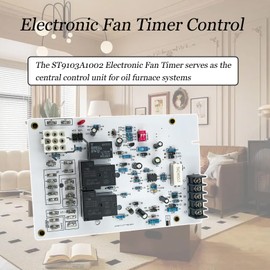 Bydorunce ST9103A1002 Electronic Fan Timer Integrated Burner and Circulating Fan Control Compatible with Oil Furnace Systems