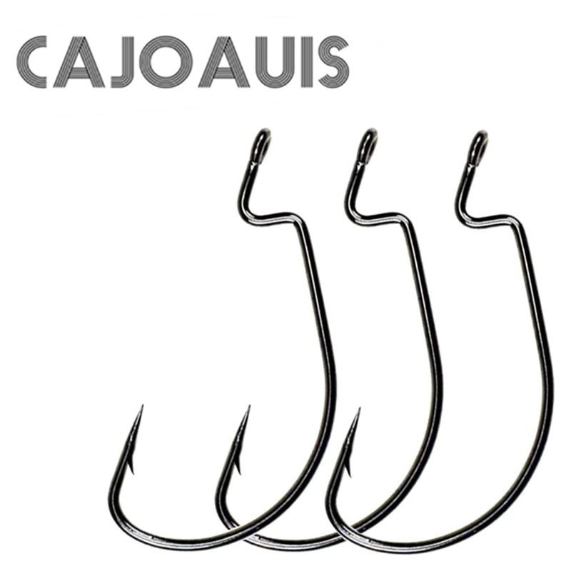Cajoauis - 100 ganchos de pesca de gusano compensados, color