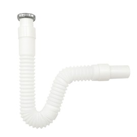 Mirorola Flexible Drain Hose Siphon with Metal Nut G 1 1/4 x 32 mm Plastic Pipe Siphon Extendible from 300-850 mm Odour Trap for Kitchen Sink Sink Drain Fitting for Washbasin