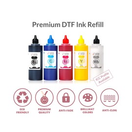 LOTSA. STYLE Premium DTF Ink Refill for Inkjet Printers Heat Transfer Film Printing (250ml, Cyan)
