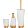 Sealskin Glossy Toilet Brush and Holder, Polyresin, Gold, 9.5 x