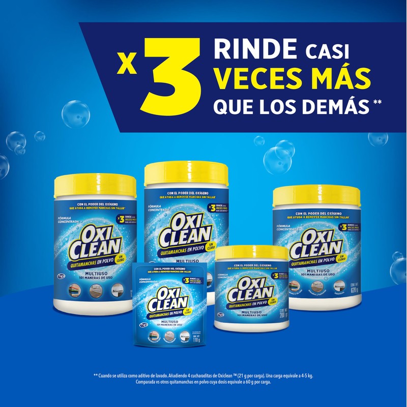 Oxiclean Versátil Quitamanchas en Polvo, Remueve Manchas De Tu Ropa,